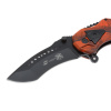 Нож складной Stinger, 100 мм, (чёрный), материал рукояти: алюминий (оранжевый камуфляж)