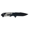 Нож складной Stinger, 120 мм, (черный), материал рукояти: нержавеющая сталь (серебристый/черный)