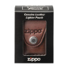 Чехол ZIPPO для широкой зажигалки, кожа, с кожаным фиксатором на ремень, коричневый, 57x30x75 мм