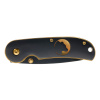 Нож складной Stinger, 70 мм, (чёрный), материал рукояти: сталь/дерево (чёрно-золотистый)